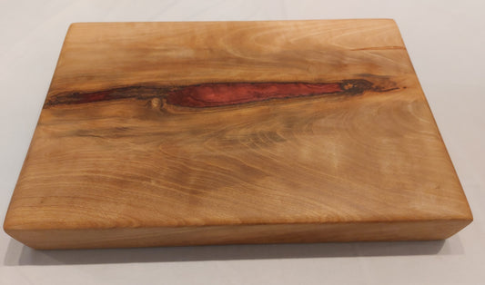 Butcher's block with red epoxy